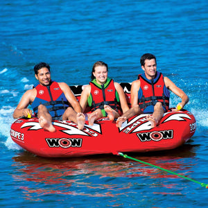 WOW Sports 3 Person Coupe Cockpit Towable Water Tube For Pool and Lake (15-1040) by Jupiter Gear