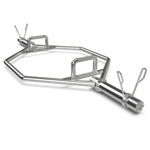 56 Inch Olympic Hexagon Deadlift Trap Bar with Folding Grips Powerlifting-Sliver