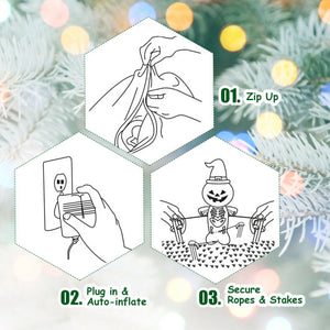 5 Feet Inflatable Christmas Dog with LED Lights