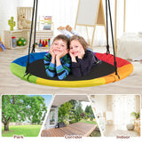 40 Inch 770 lbs Flying Saucer Tree Swing Kids Gift with 2 Tree Hanging Straps-Multicolor