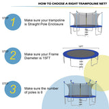 Replacement Weather-Resistant Trampoline Safety Enclosure Net-15 ft