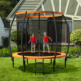 8 Feet ASTM Approved Recreational Trampoline with Ladder-Orange