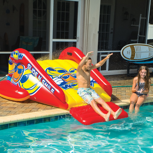 WOW Sports Slide N Smile Inflatable Pool Slide with Sprinklers for Kids and Adults (21-2500-WOW) by Jupiter Gear