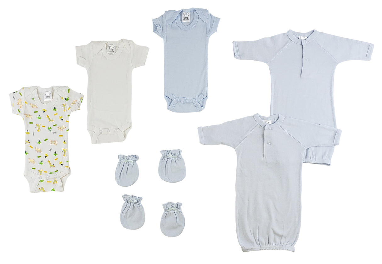 Preemie Boys One Piece, Gowns and MIttens
