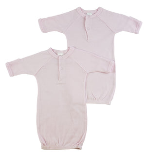 Preemie Solid Pink Gown - 2 Pack