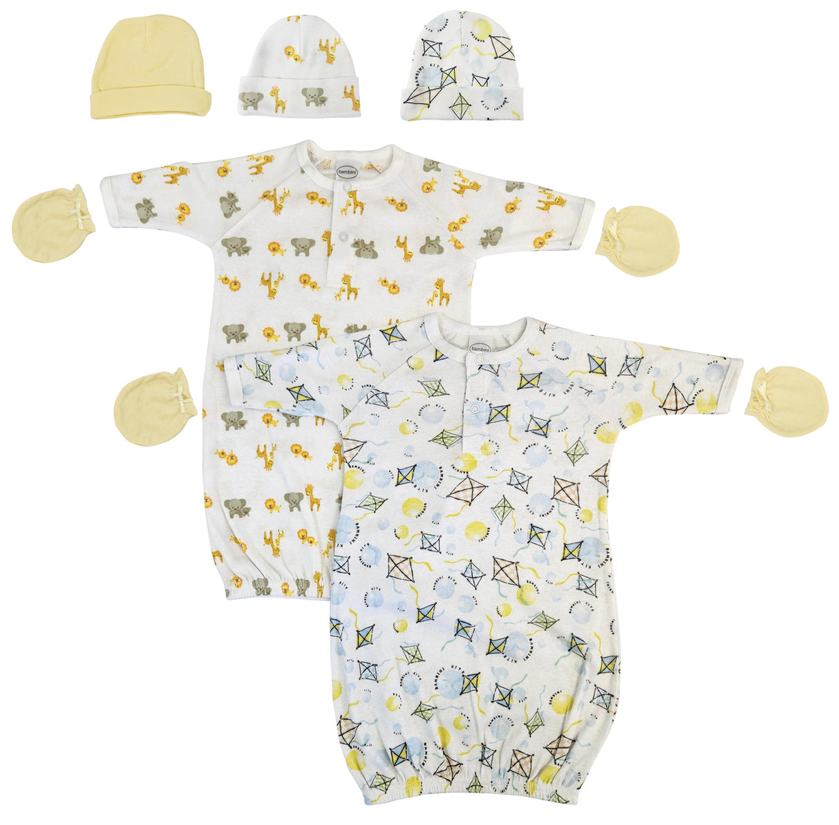 Unisex Newborn Baby 7 Piece Gown Set