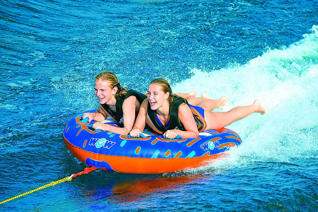 WOW Sports Nova 2 Person 2P Towable Deck Tube (22-WTO-3984) by Jupiter Gear
