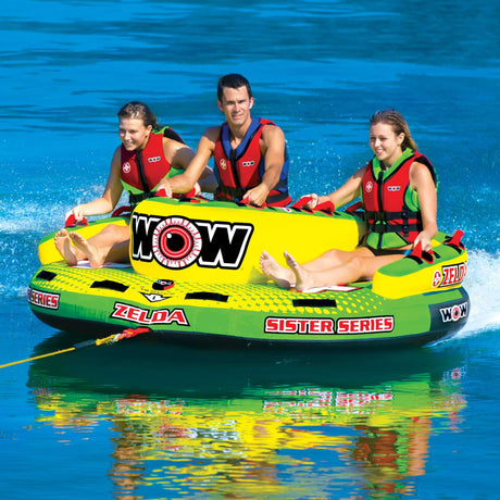WOW Sports Zelda 1-3 Person Towable Water Tube For Pool and Lake (15-1070) by Jupiter Gear