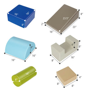 6 Piece Climb Crawl Play Set Indoor Baby Toddler-Gray