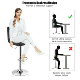Adjustable Swivel Bar Stool with PU Leather-Black