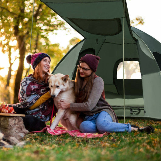 2-Person Foldable Outdoor Camping Tent Cot with Air Mattress and Sleeping Bag