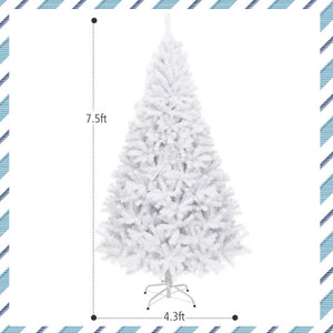 6' / 7.5' / 9' Hinged Artificial Christmas Tree with Metal Stand-7.5 ft