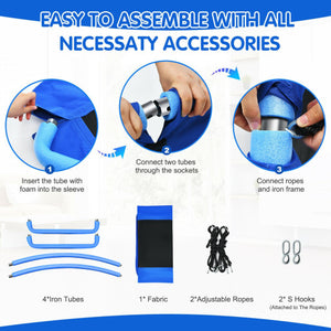 700lb Giant 60 Inch Skycurve Platform Tree Swing for Kids and Adults-Blue