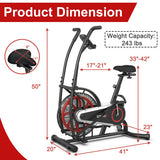 Upright Air Bike with Unlimited Resistance-Black