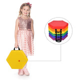 6 Pieces Multifunctional Hexagon Toddler Floor Cushions Classroom Seating with Handles-Multicolor