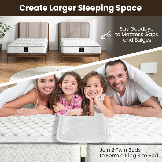 9"/12" Wide Bed Bridge Twin to King Converter Kit with Strap-9 inches