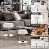 Adjustable 360° Swivel Storage Vanity Stool with Removable Tray-White