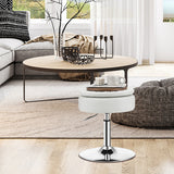 Adjustable 360° Swivel Storage Vanity Stool with Removable Tray-White