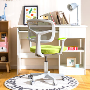 Adjustable Desk Chair with Auto Brake Casters for Kids-Green