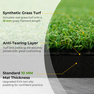5 x 3 ft Artificial Turf Grass Practice Mat for Indoors and Outdoors-25mm