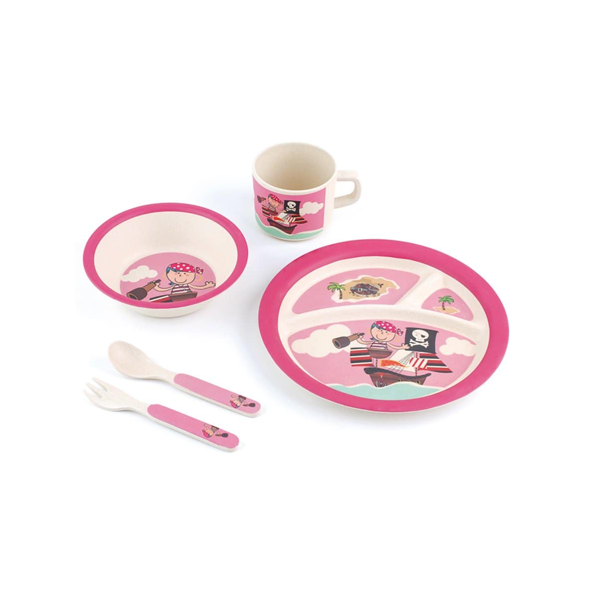Pirate Pink -5pcs Kids Dinnerware Set by Peterson Housewares & Artwares