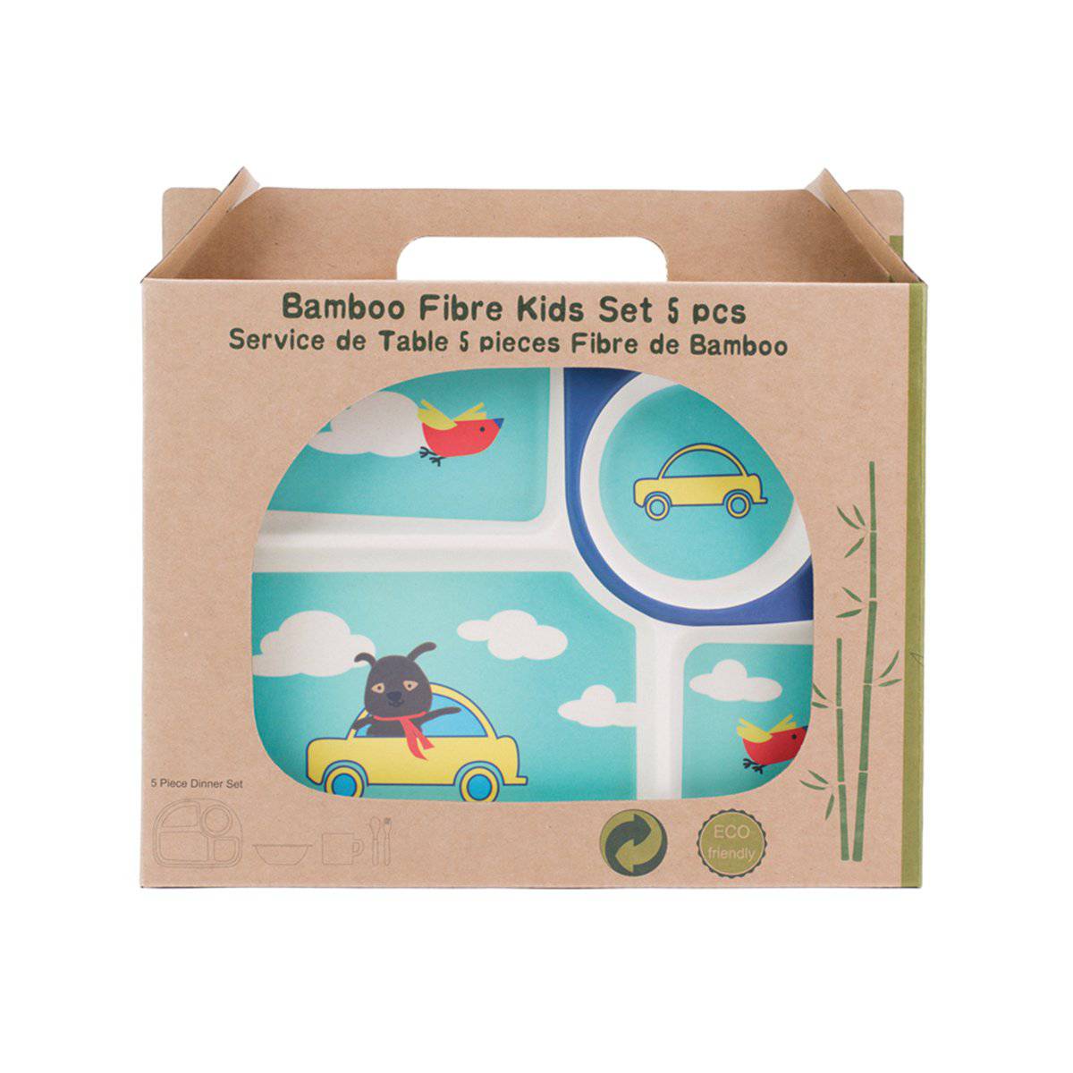 Car -5pcs Kids Dinnerware Set by Peterson Housewares & Artwares