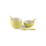 4 Small Bowls with Spoon set-Green by Peterson Housewares & Artwares