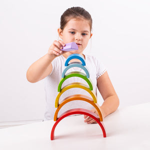 Wooden Stacking Rainbow - Small by Bigjigs Toys US
