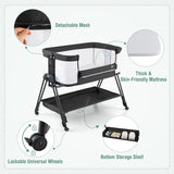 Portable Bedside Sleeper for Baby with 7 Adjustable Heights-Gray