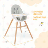 Baby High Chair with Dishwasher Safe Tray-Gray