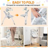 Electric Foldable Baby Rocking Chair with Adjustable Backrest-Gray