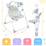 Electric Foldable Baby Rocking Chair with Adjustable Backrest-Gray