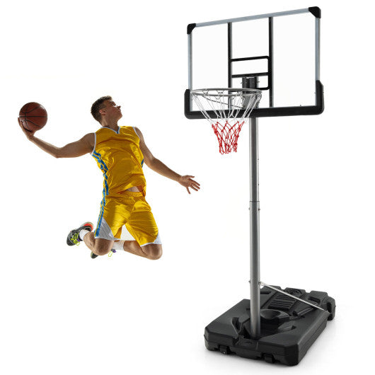 Basketball Hoop with 5.4-6.6FT Adjustable Height and 50" Backboard-Black