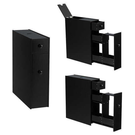 Black Bathroom Cabinet Space Saver Storage Organizer