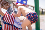 L/E Lauren Holiday Summer Cherry Bomb Print Nageuret Swim Diaper - 100% Proceeds to CF Foundation by Beau & Belle Littles