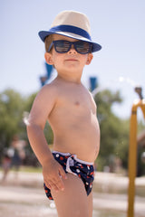 L/E Lauren Holiday Summer Cherry Bomb Print Nageuret Swim Diaper - 100% Proceeds to CF Foundation by Beau & Belle Littles