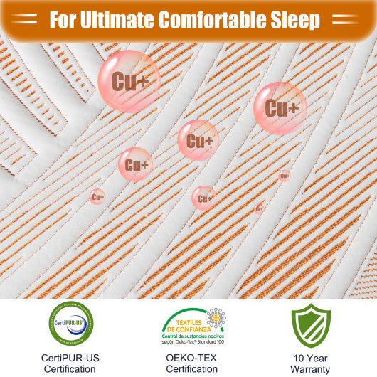 Bed Mattress Memory Foam Twin Size with Jacquard Cover for Adjustable Bed Base-10 inches