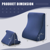 Bed Wedge Pillow with Tablet Pillow Stand and Side Pockets-Navy