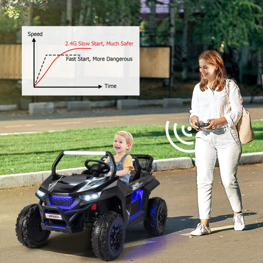 12V 2-Seater Kids Ride on UTV with Slow Start Function Music-Black