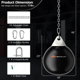 18 Inch 110 Pound Heavy Punching Water Aqua Bag with Adjustable Metal Chain-Black