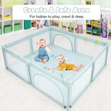 Large Infant Baby Playpen Safety Play Center Yard with 50 Ocean Balls-Blue