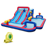 Inflatable Bounce House with 2 Water Slides and 3 Water Cannons With 950W Blower