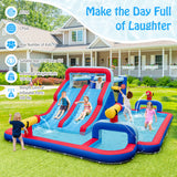 Inflatable Bounce House with 2 Water Slides and 3 Water Cannons With 950W Blower