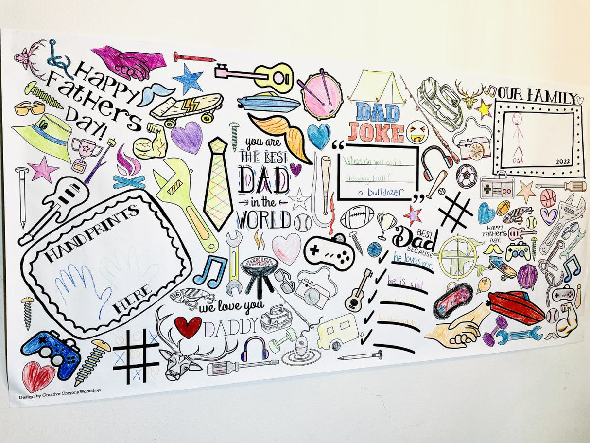 Father's Day Coloring Tablecloth by Creative Crayons Workshop