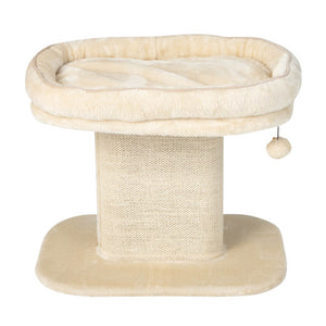 Modern Cat Tree Tower with Large Plush Perch and Sisal Scratching Plate-Beige