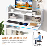 Home Office Computer Desk with Storage Shelves and Drawer Ideal for Working and Studying