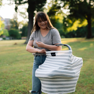 Milk Snob Cover CREAM & GREY STRIPE by Milk Snob