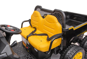 24V 6 Wheeler Freddo Tractor Trailer 2 Seater Ride-on with Dump Cart and Parental Remote - DTI Direct USA