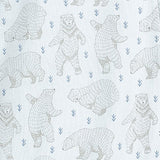 Sailor-Sleeve Long Romper - Dancing Bears on Baby Blue  100% Pima Cotton by Feather Baby