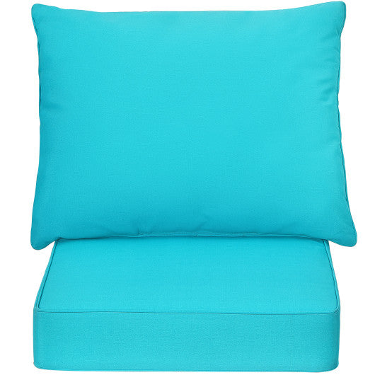 Deep Seat Chair Cushion Pads Set with Rope Belts for Indoor and Outdoor-Turquoise